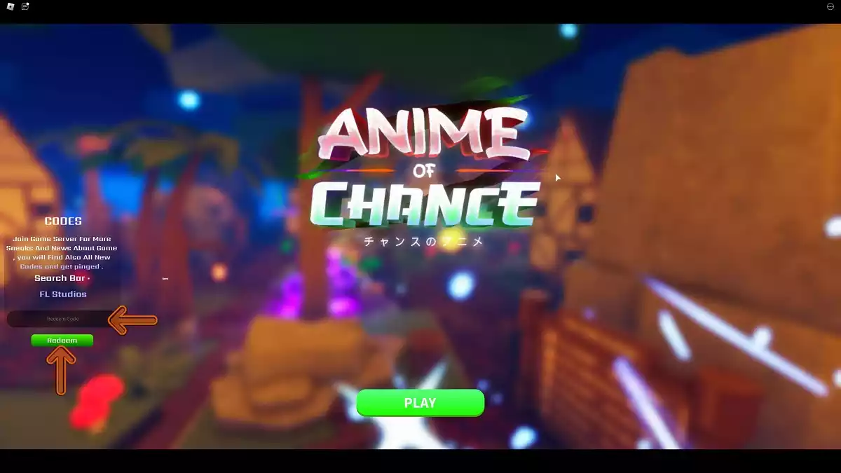 Como resgatar os códigos Anime of Chance