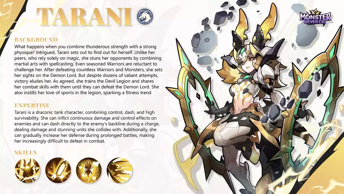 Tarani tier list monster never cry