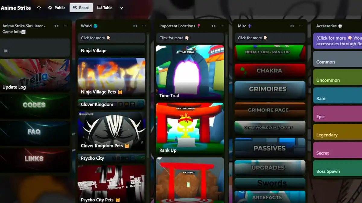 Trello Anime Strike Simulator