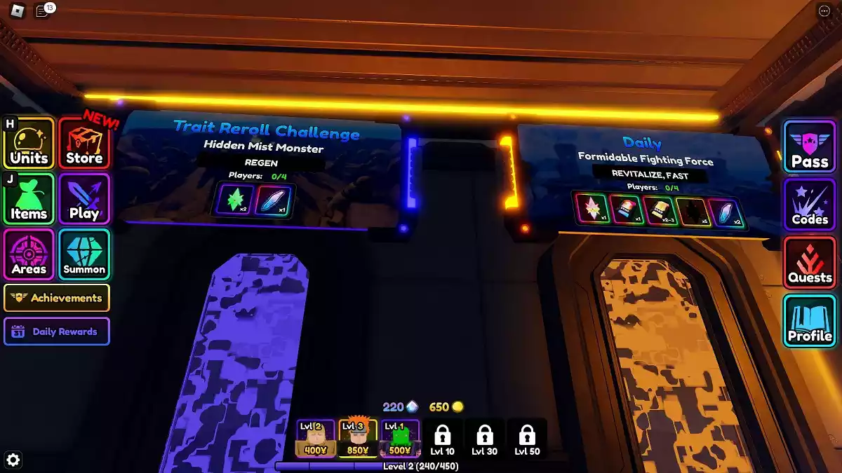 Complete desafios e esteja preparado para Raids Anime vanguards