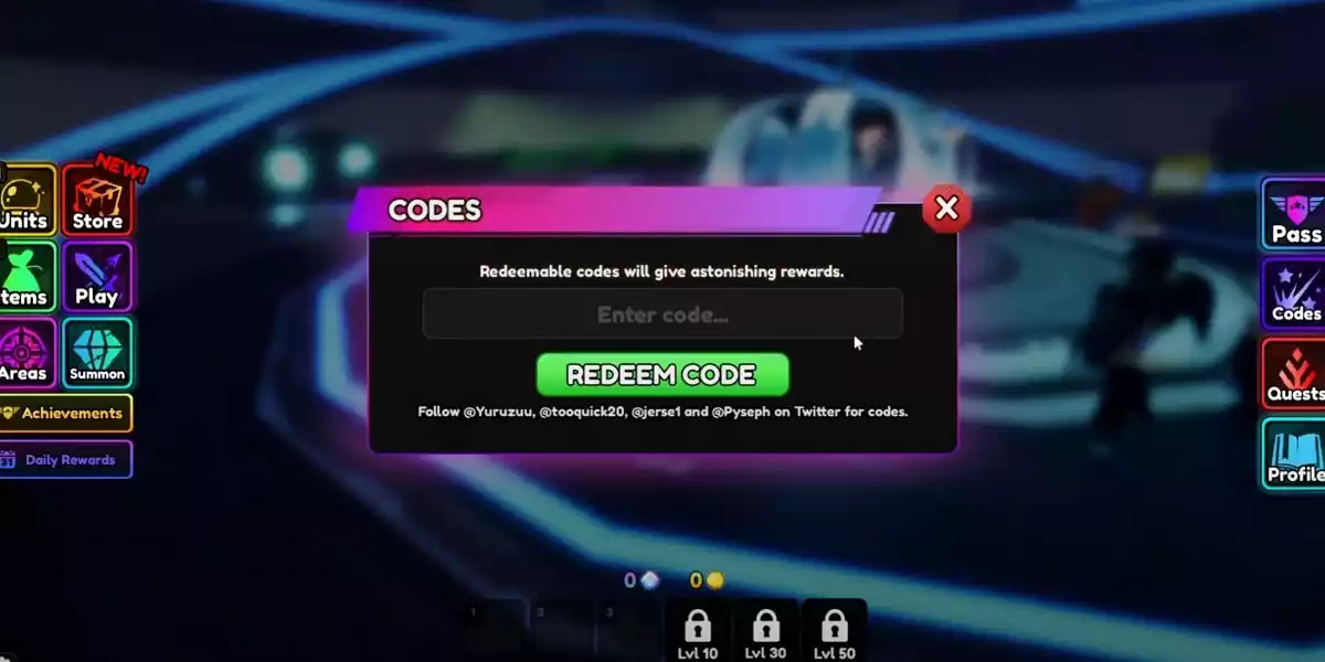 como resgatar Códigos Anime Vanguards