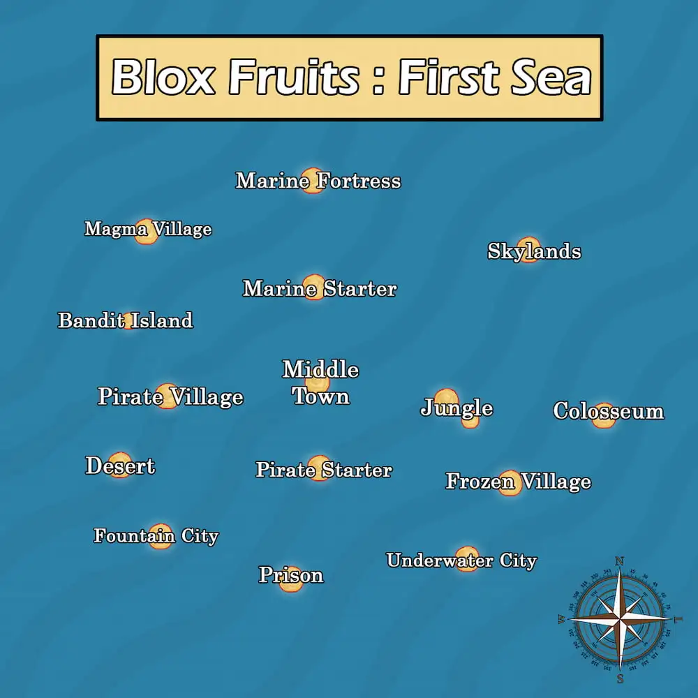 Blox Fruits Mapa Primeiro Mar (Velho Mundo)