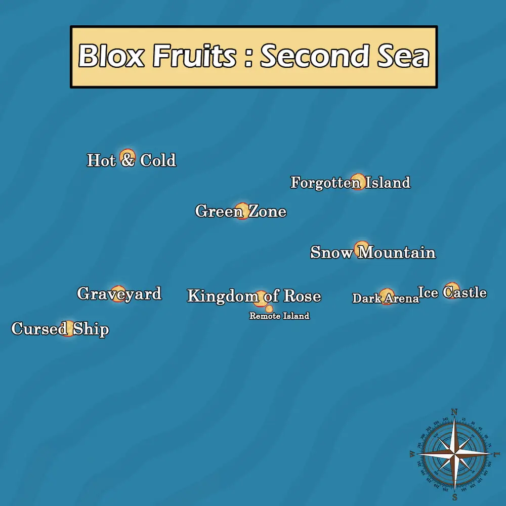 Blox Fruits Mapa Segundo Mar (Novo Mundo)