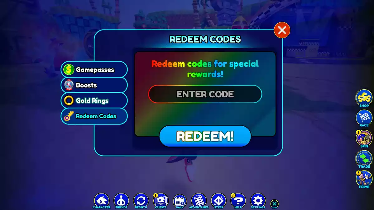 Como Resgatar os Codigos Sonic Speed Simulator